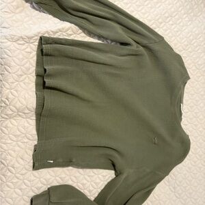 Green Ribbed Long Sleeve Sweater